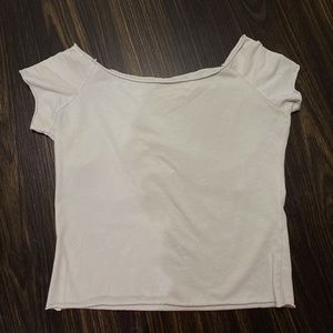 SUPER PALE TEAL OFF THE SHOULDER BRANDY CROP TOP